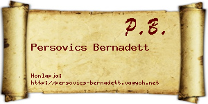 Persovics Bernadett névjegykártya